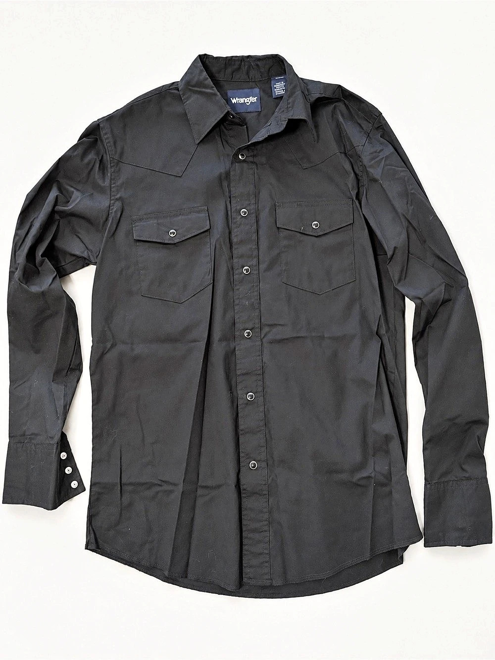 Wrangler Men's Black Snap-Front Utility Shirt